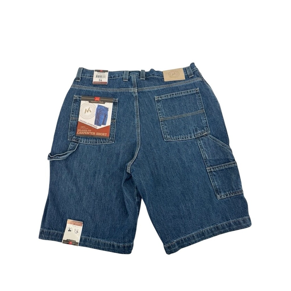 Member's Mark Carpenter Shorts Mens 34 Blue Relaxed Fit Stonewash Denim NWT